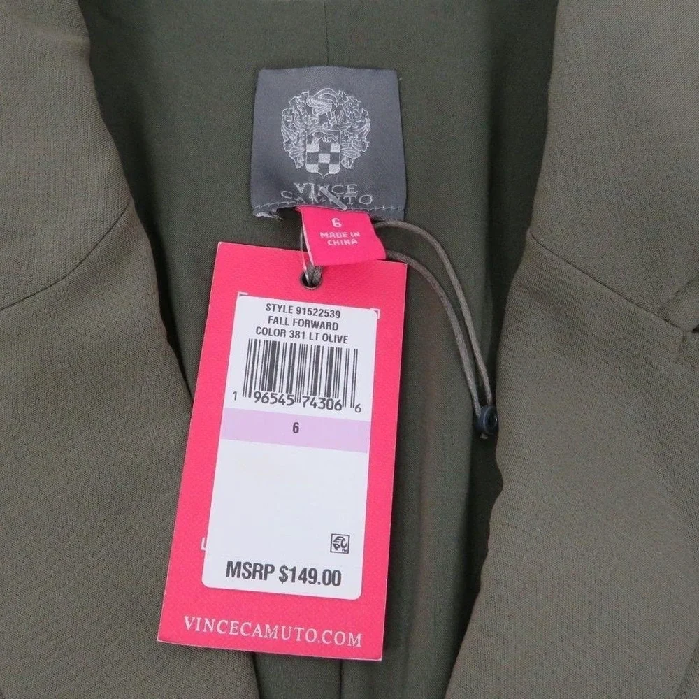 Vince Camuto Cropped Blazer Jacket Olive Green Size 6 NWT Fall Forward MSRP $149 - Picture 6 of 6